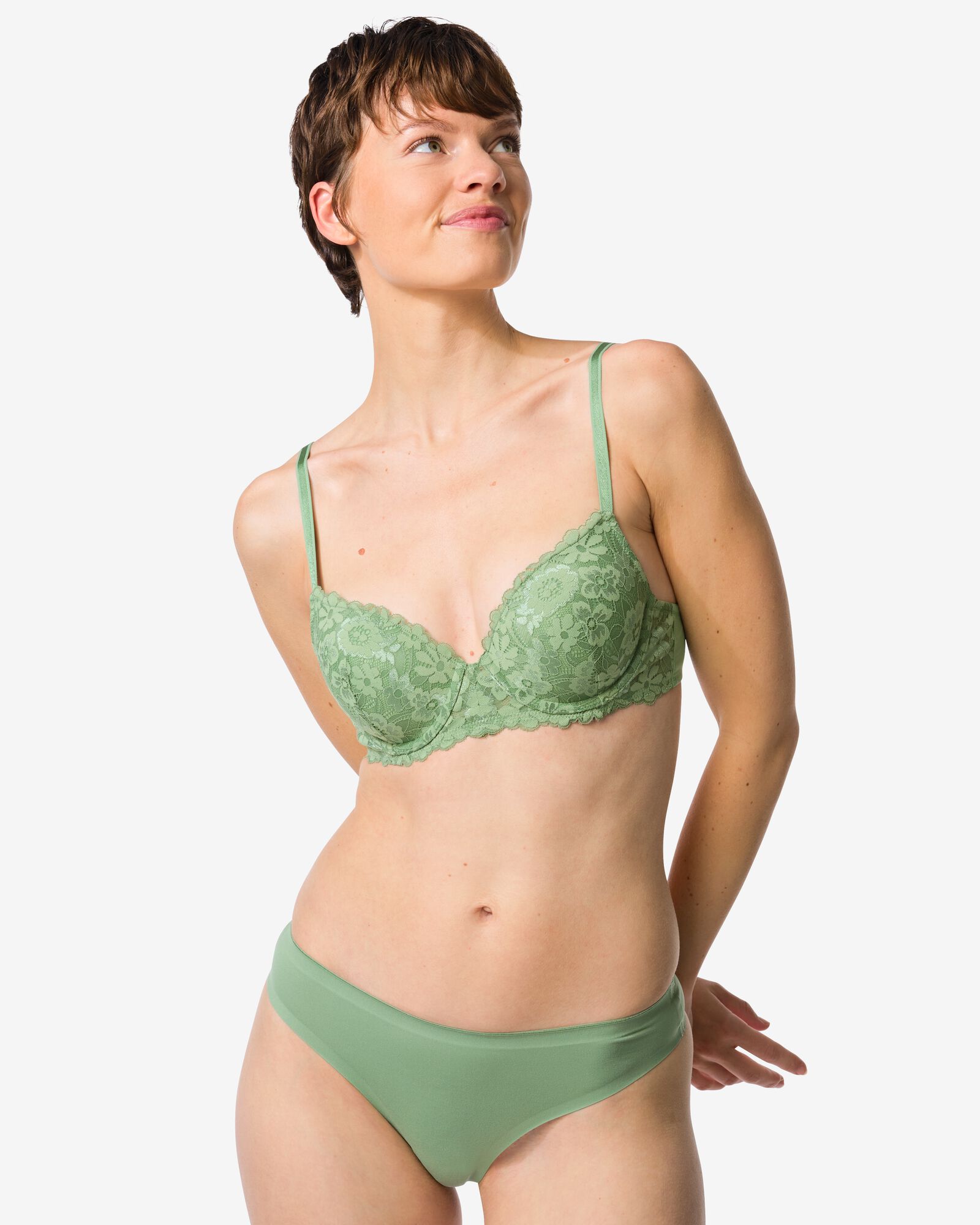 string femme seconde peau microfibre vert - 19602525GREEN - HEMA