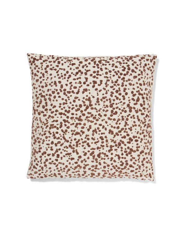 kussenhoes 50x50cm velours stippen bruin - 7326005 - HEMA