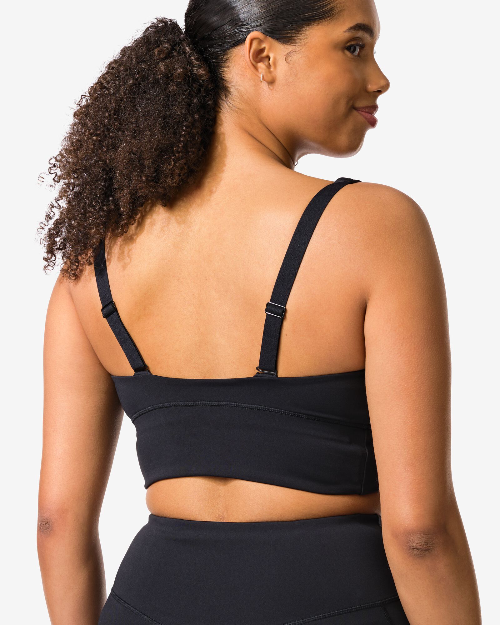 sportbh light support zonder beugel zwart zwart - 21700255BLACK - HEMA