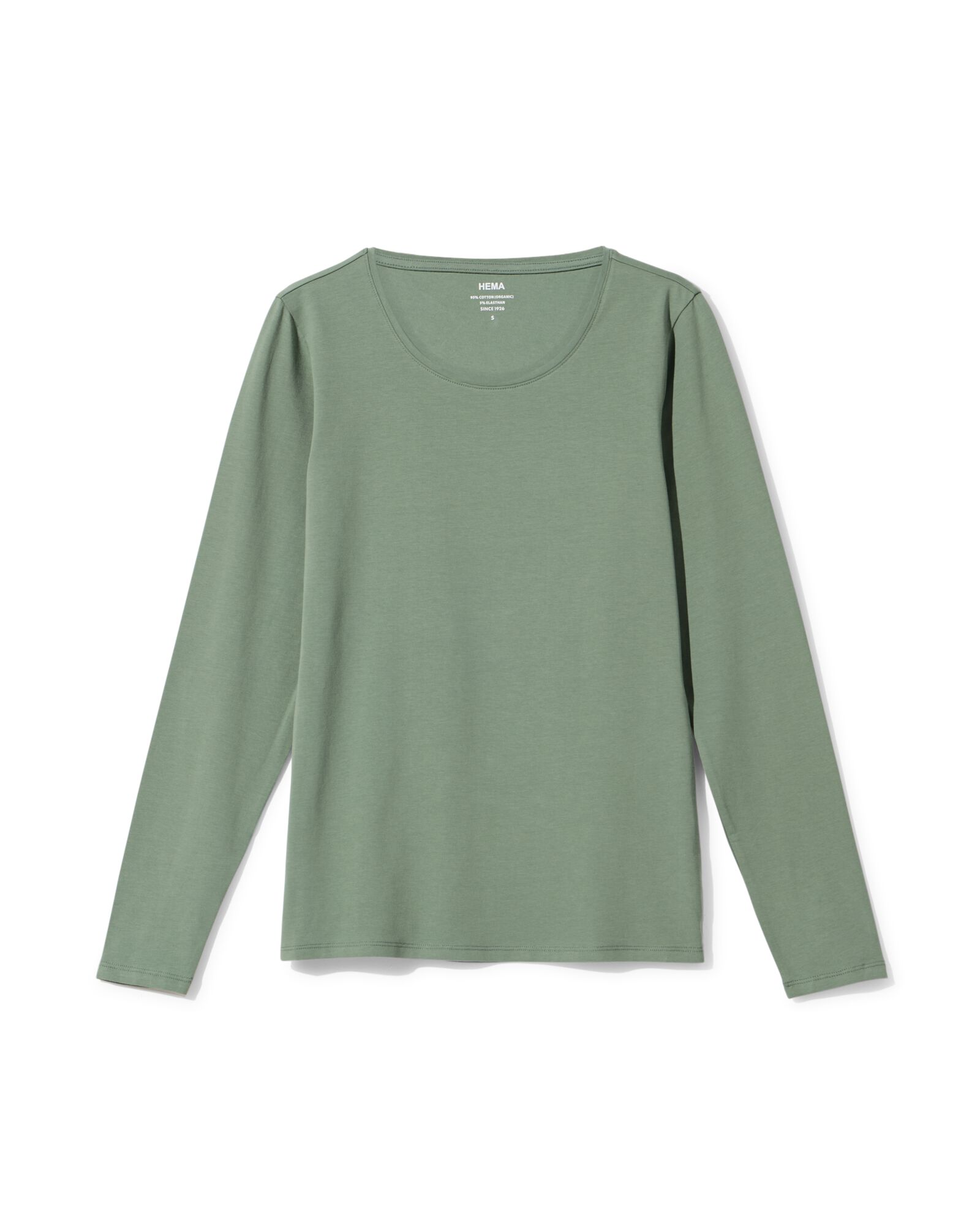 dames T-shirt basic o-hals groen - 36300410GREEN - HEMA