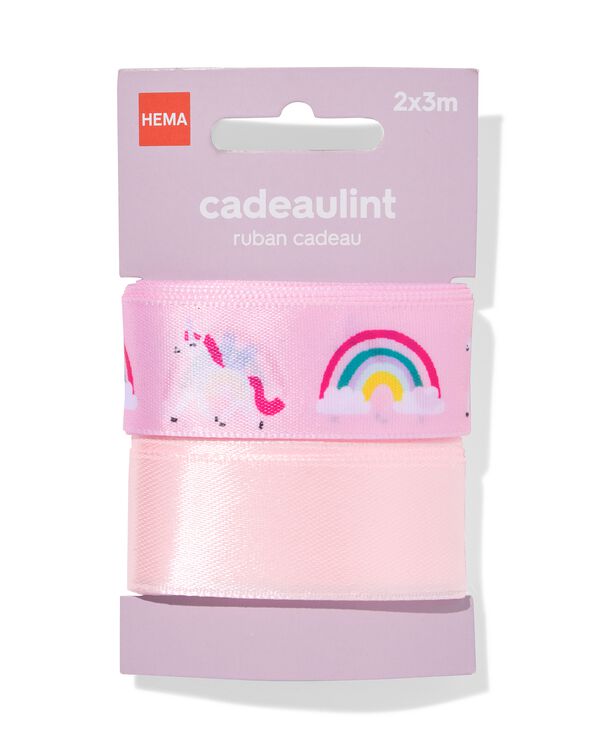 ruban cadeau 3 m licorne - 2 pi&egrave;ces - 14710316 - HEMA