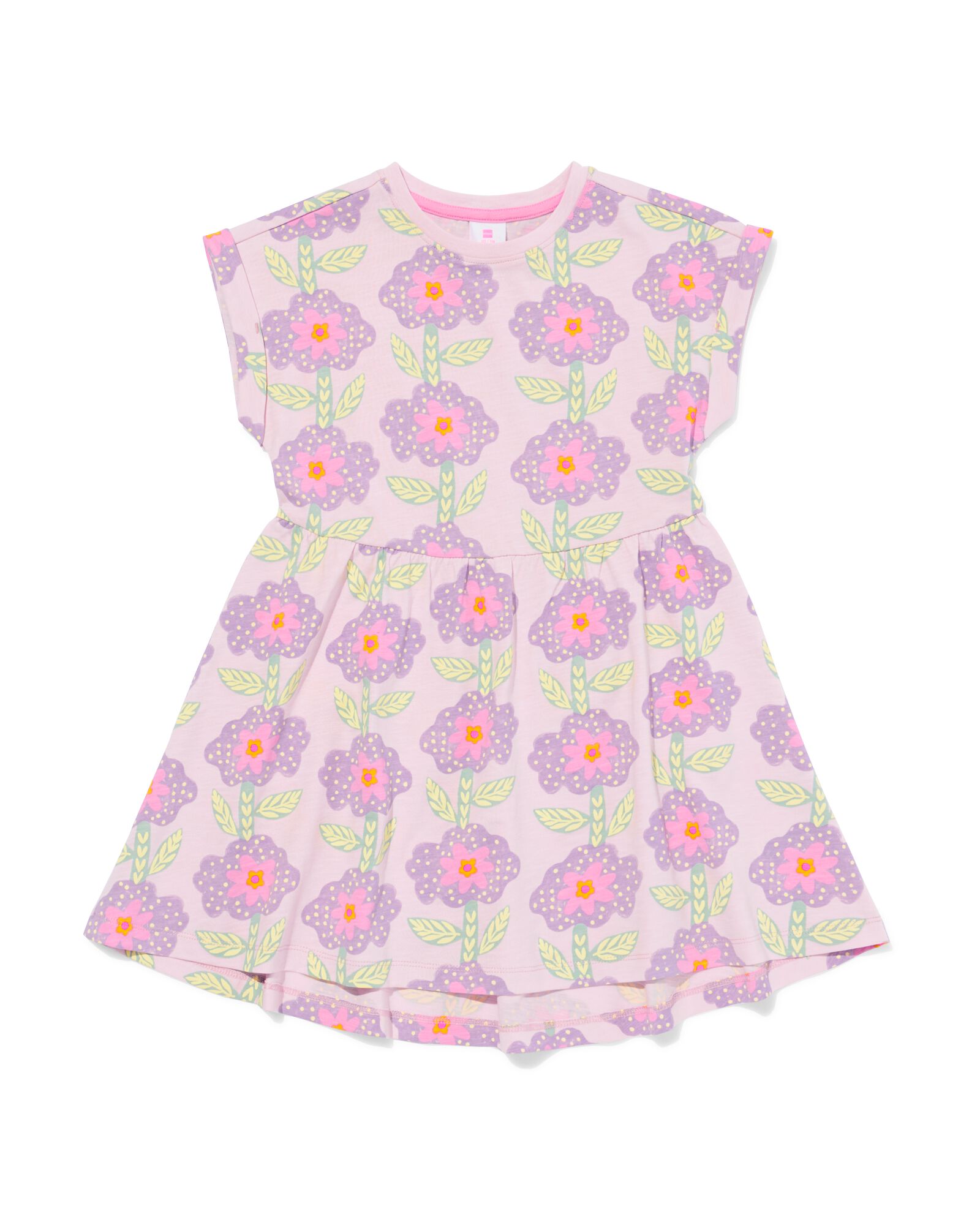 kinderjurk A-lijn bloemen lila lila - 30865904LILAC - HEMA
