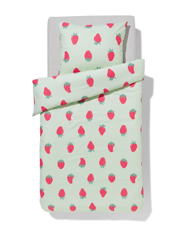housse de couette coton doux enfant 140x200 fraises - 5730209 - HEMA