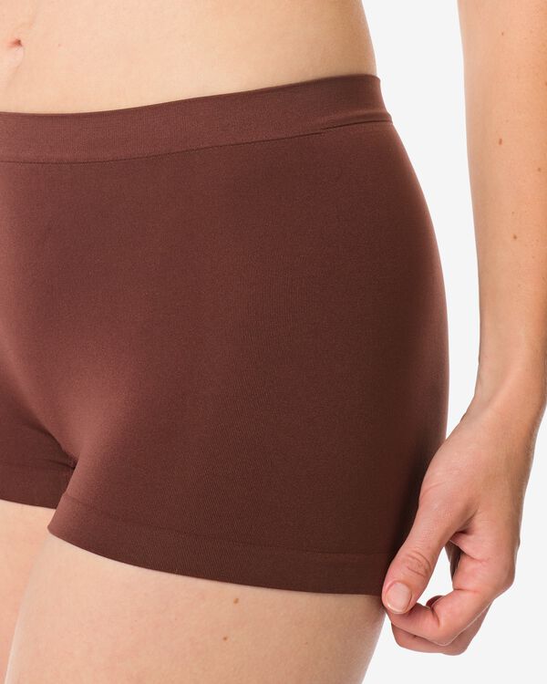 boxer femme sans couture microfibre marron fonc&eacute; - 19601624DARKBROWN - HEMA