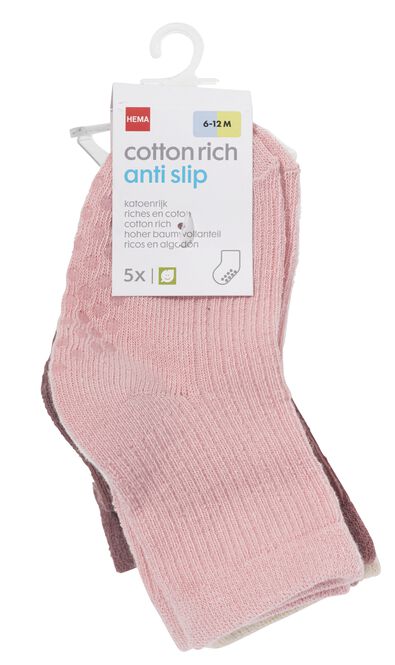 5 Paar Baby-Socken mit Baumwolle rosa 12-18 m - 4770343 - HEMA