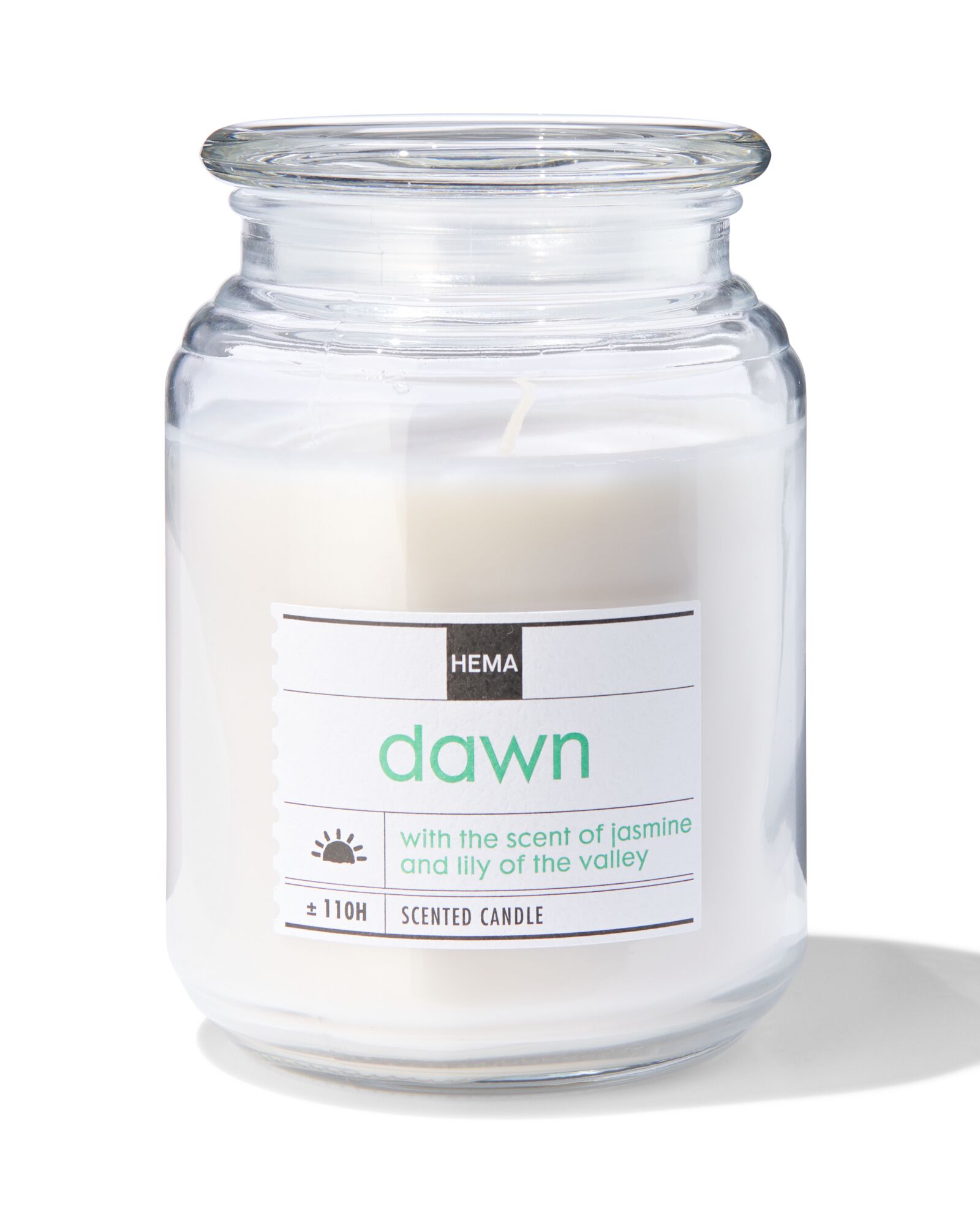 bougie parfum&eacute;e dans un pot en verre &Oslash;10x14 dawn - 13502487 - HEMA
