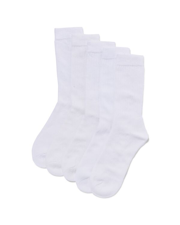 5 paires de chaussettes de sport homme blanc blanc - 1000010434 - HEMA