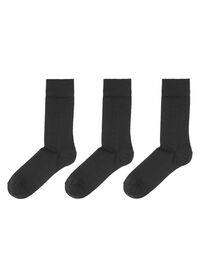 3er-Pack Herren-Socken, Biobaumwolle schwarz - 1000001344 - HEMA