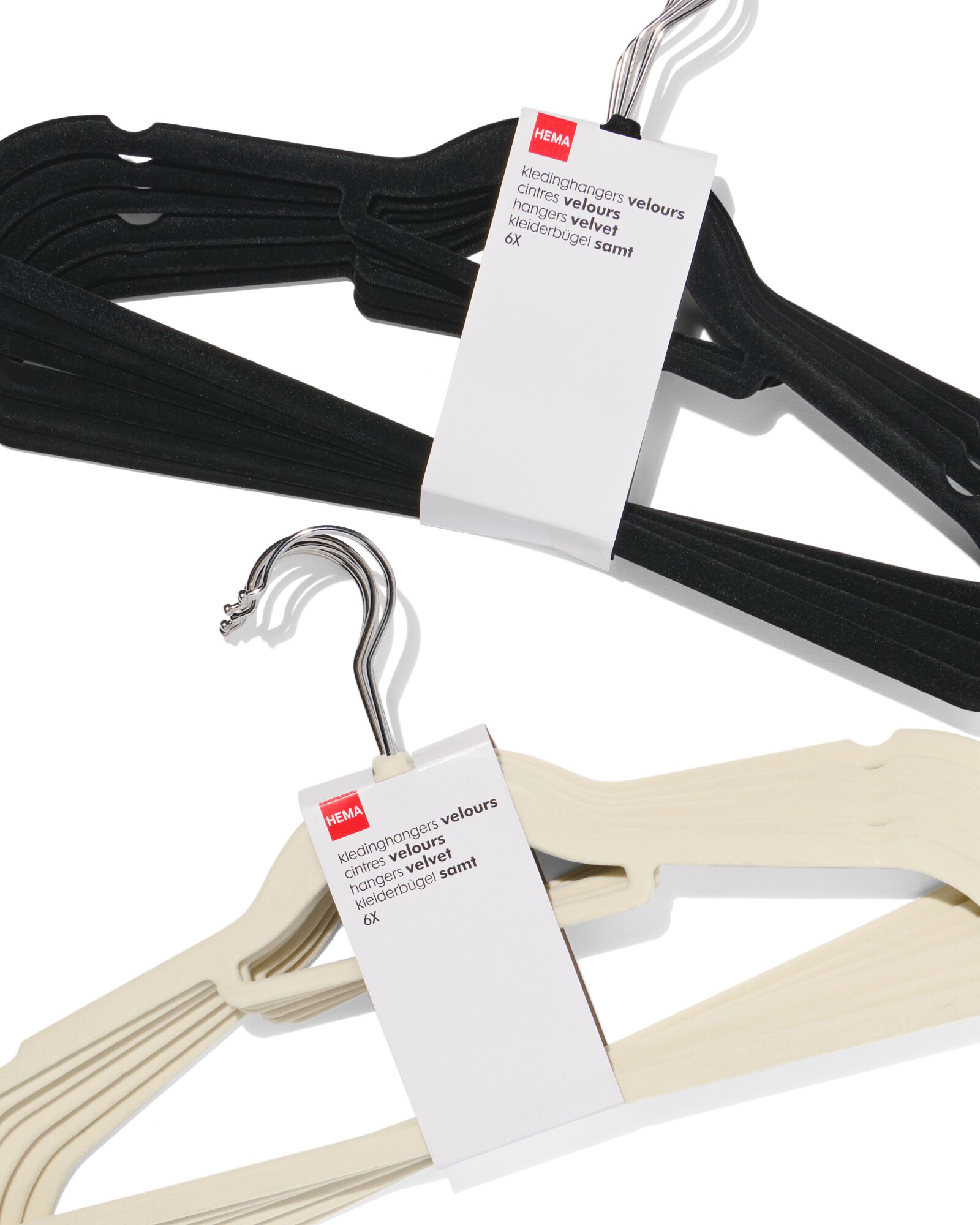 6er-Pack Kleiderb&uuml;gel, Velours, wei&szlig; - 39800019 - HEMA