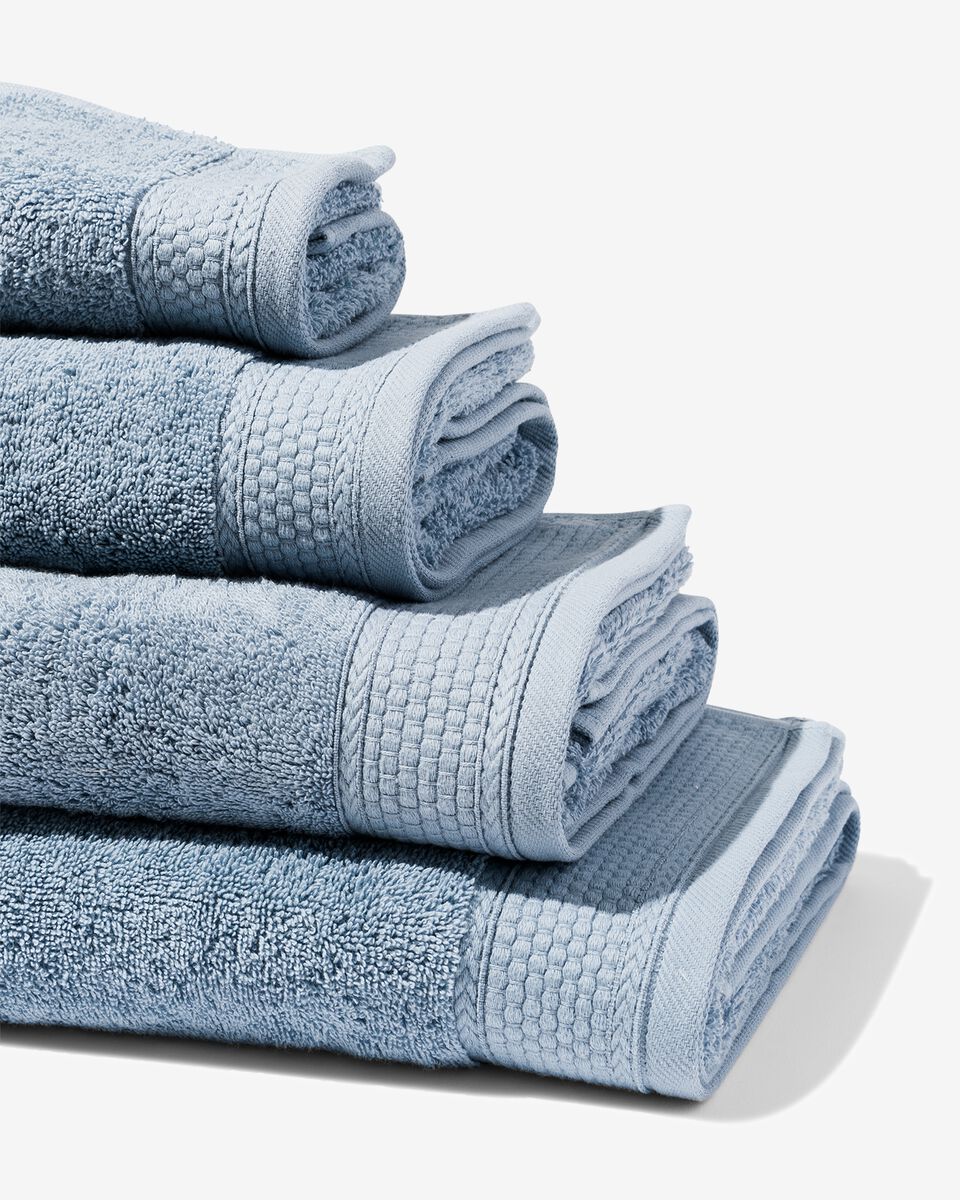 serviettes de bain - qualité hôtel très épaisse bleu glacier - 1000015676 - HEMA