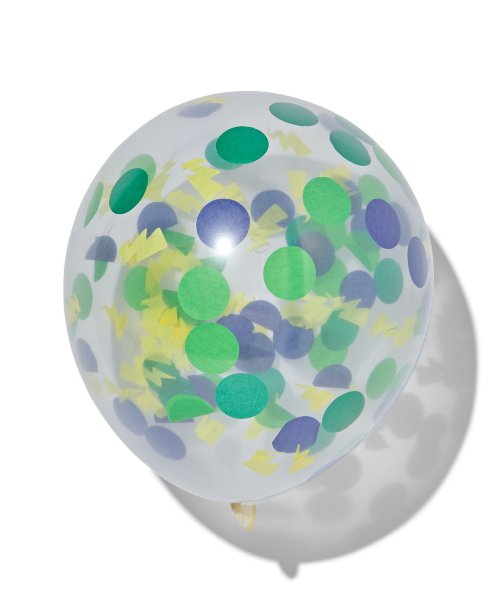 6er-Pack Konfetti-Luftballons, Punkte/Blitze, 30 cm - 14200418 - HEMA