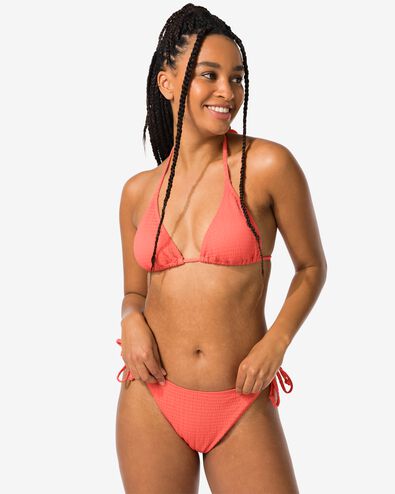Damen-Bikinislip, Schleife korallfarben L - 22351209 - HEMA