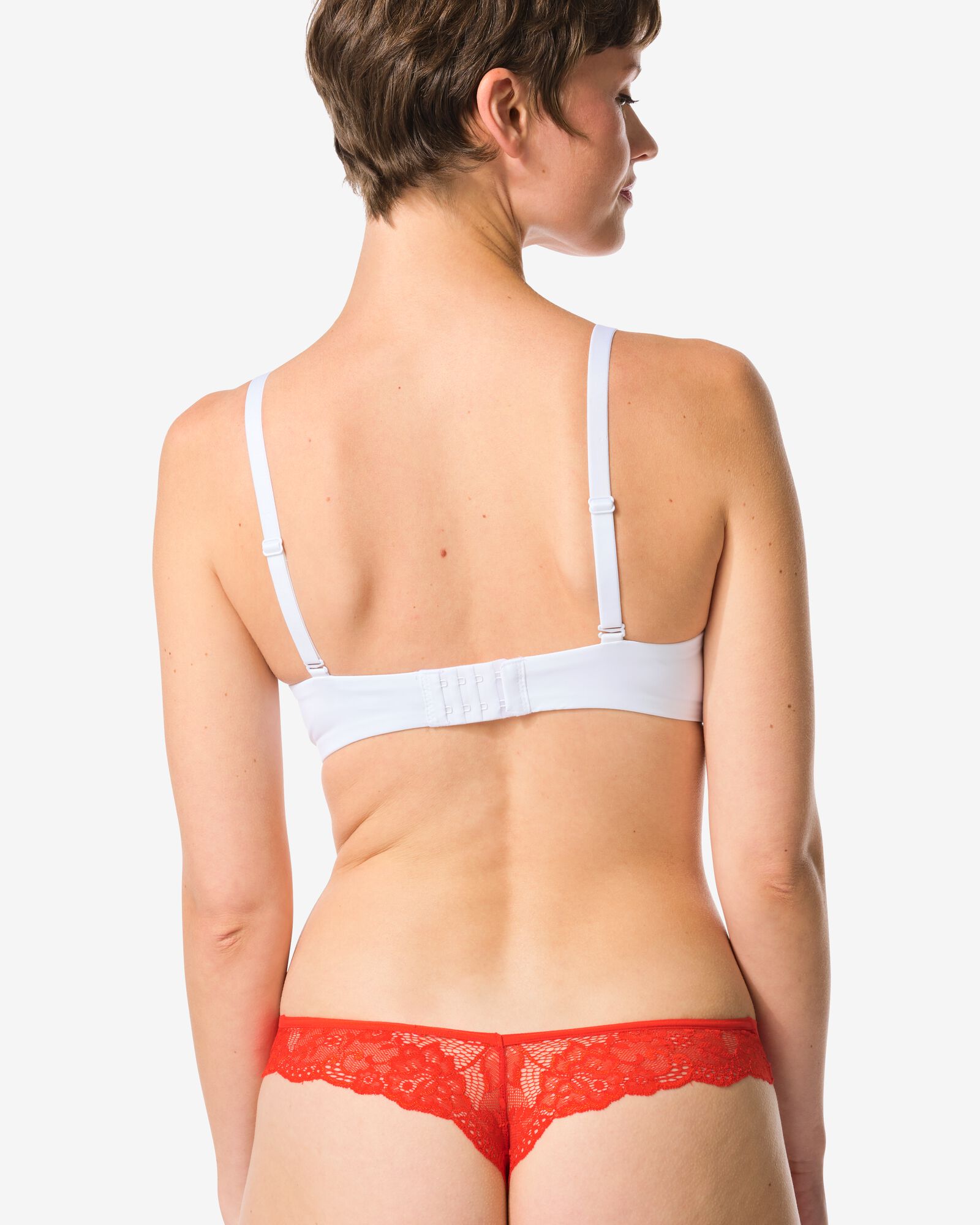 Damen-String aus Mikrofaser mit Spitze rot - 19650942RED - HEMA
