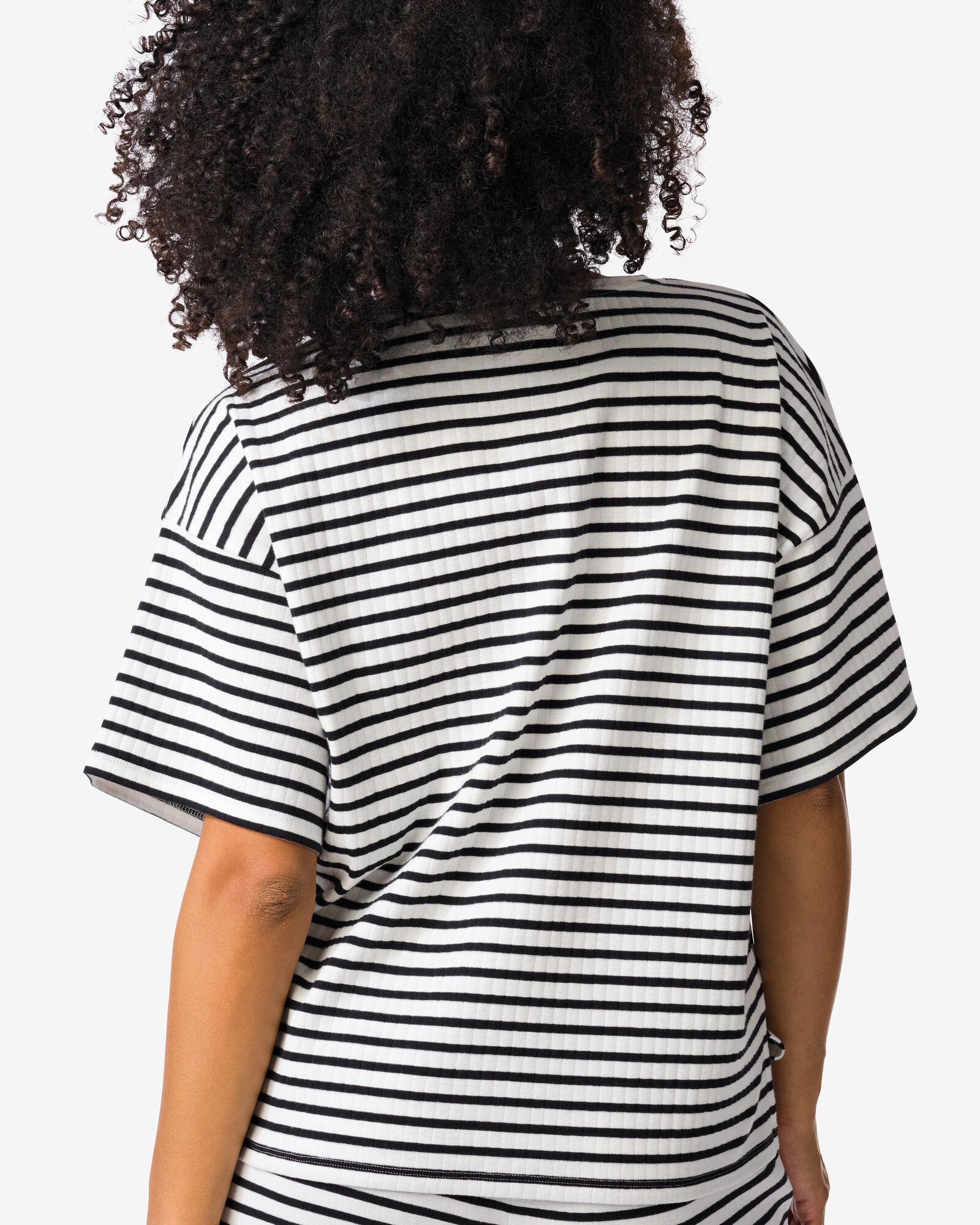 dames T-shirt Noel strepen zwart zwart - 36239475BLACK - HEMA
