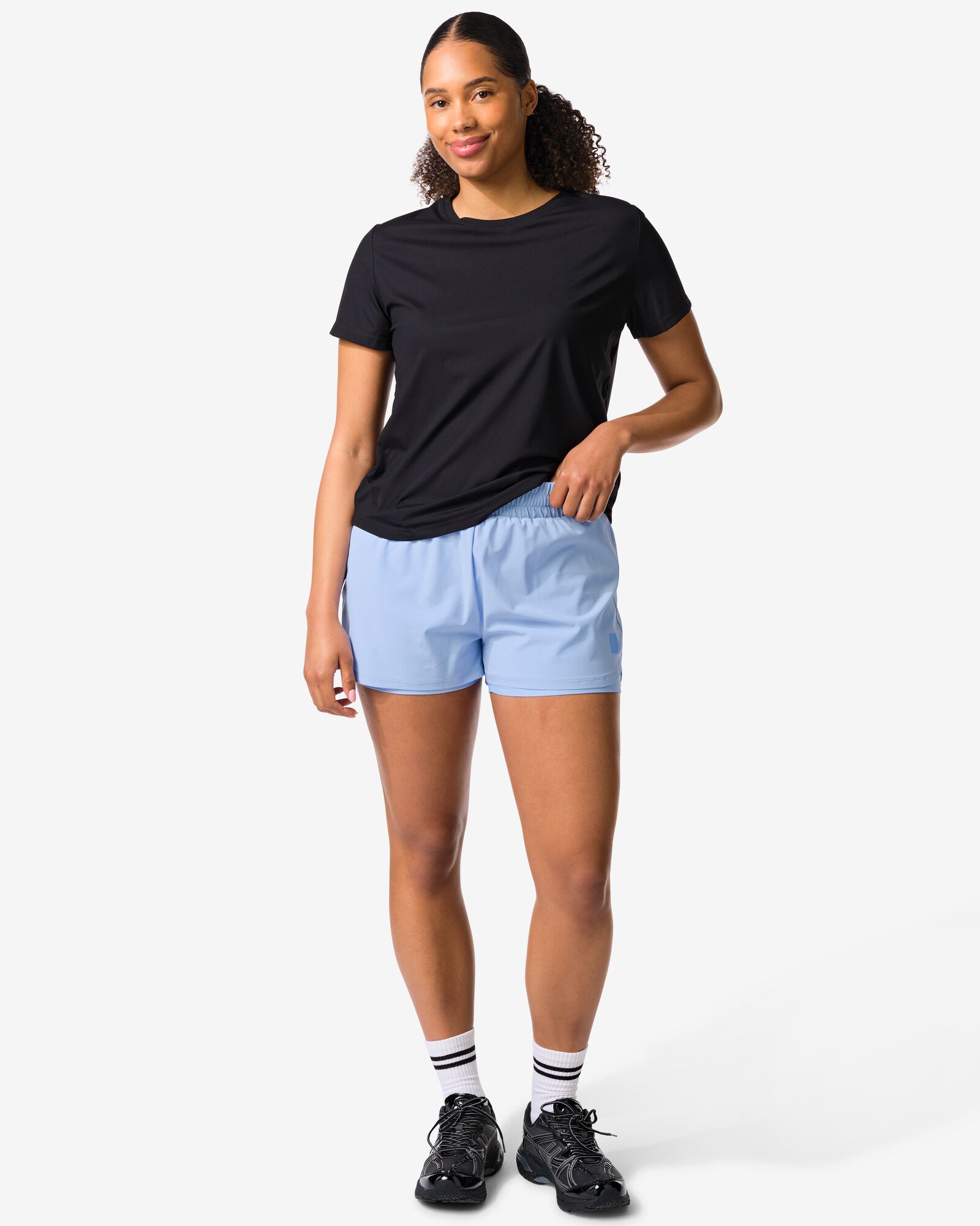 damessportbroekje lichtblauw lichtblauw - 36000479LIGHTBLUE - HEMA