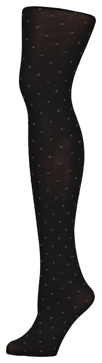panty fashion glitter stip 60denier zwart zwart - 1000022649 - HEMA