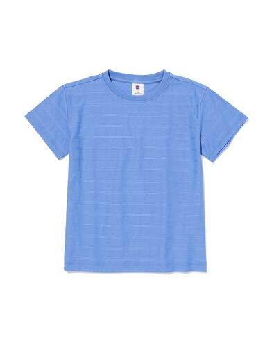 kinder T-shirt jacquard strepen blauw blauw - 30713101BLUE - HEMA