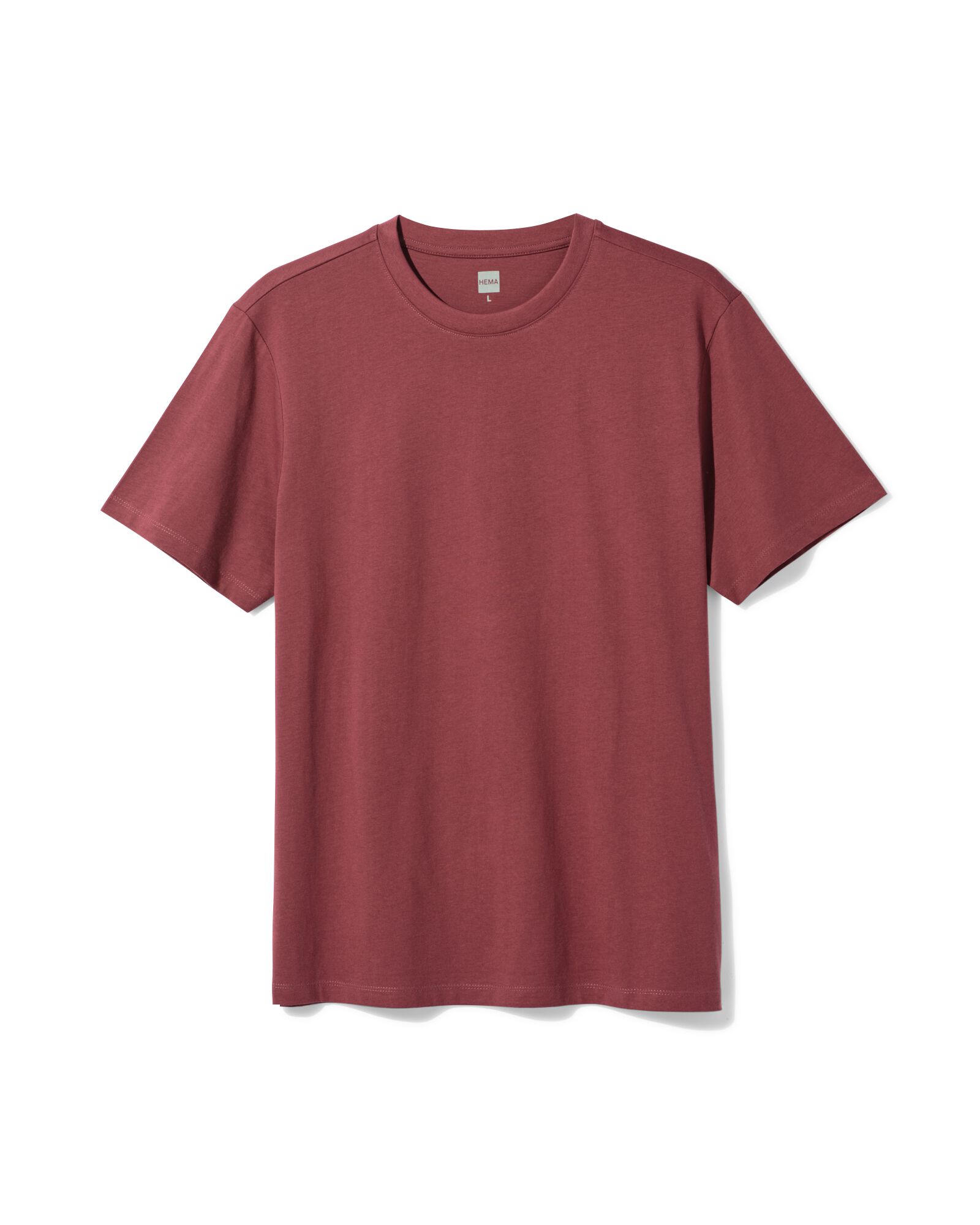 heren T-shirt regular fit middenrood middenrood - 2190400MIDRED - HEMA