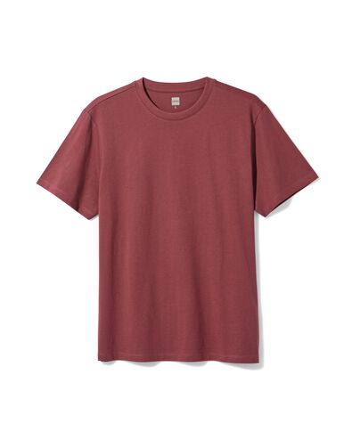 heren T-shirt regular fit middenrood middenrood - 2190400MIDRED - HEMA