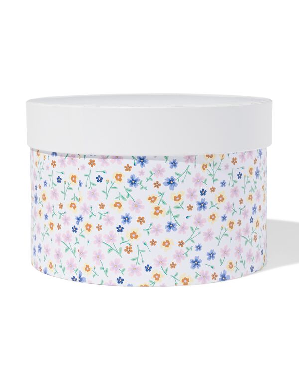 bo&icirc;te &Oslash; 22,2 x 15&thinsp;cm ronde fleurs - 14710309 - HEMA