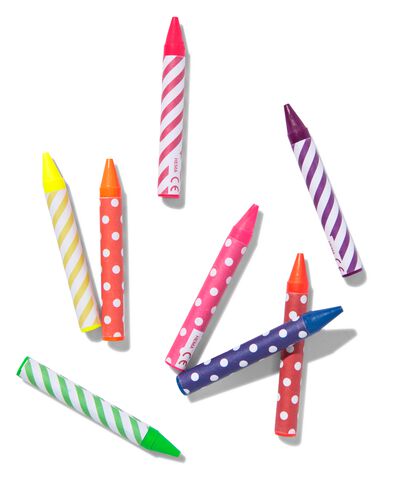 crayons de cire fluo - 8 pi&egrave;ces - 15900236 - HEMA