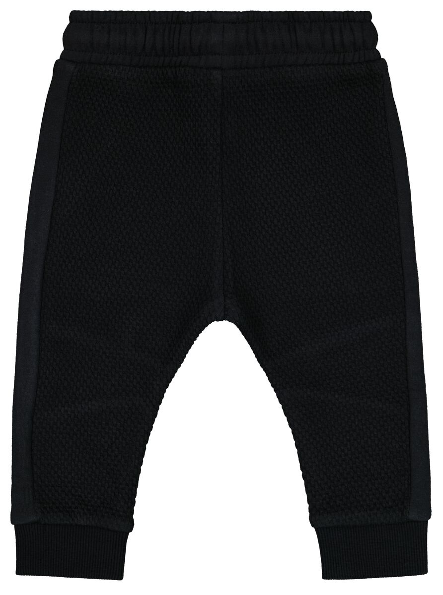 pantalon sweat bébé relief noir noir - 1000028211 - HEMA