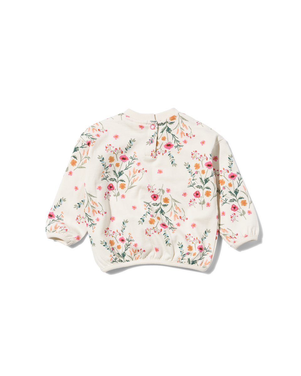 Baby-Sweatshirt, Blumen ecru ecru - 1000030094 - HEMA