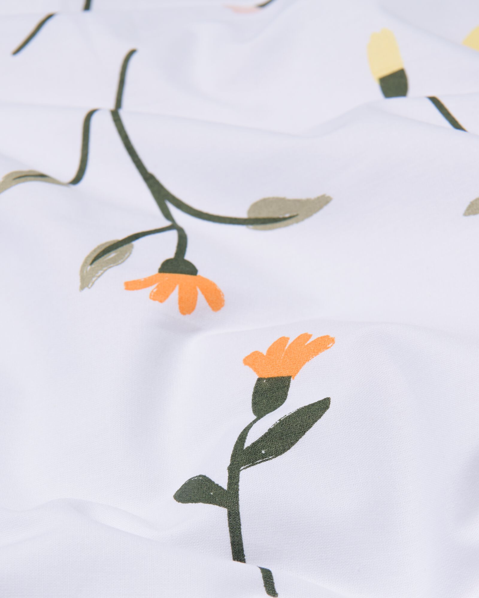 housse de couette 240x200/220cm coton doux motif fleurs sauvages blanc - 5790205 - HEMA