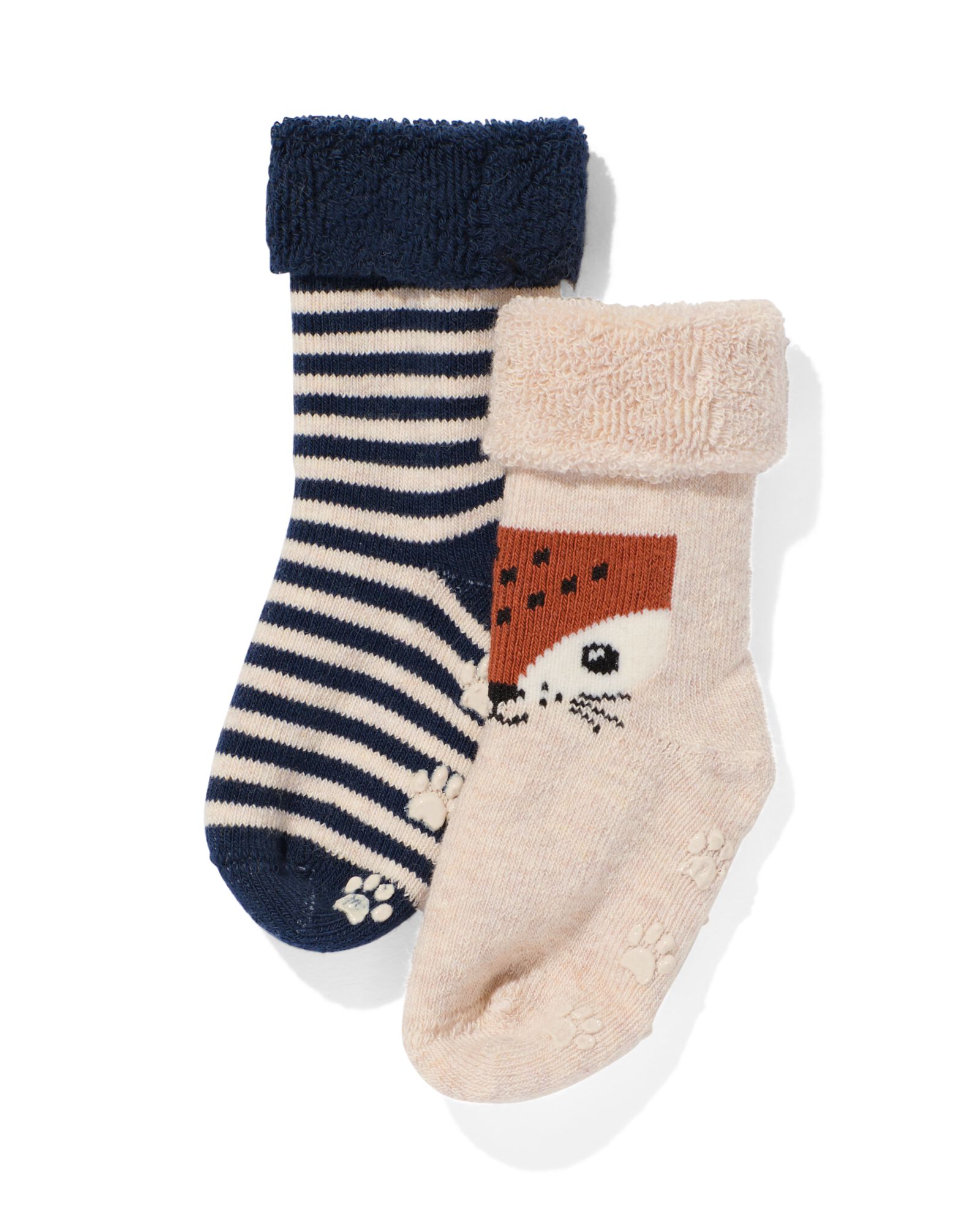 2 paires de chaussettes bébé avec tissu éponge marron marron - 4720020BROWN - HEMA
