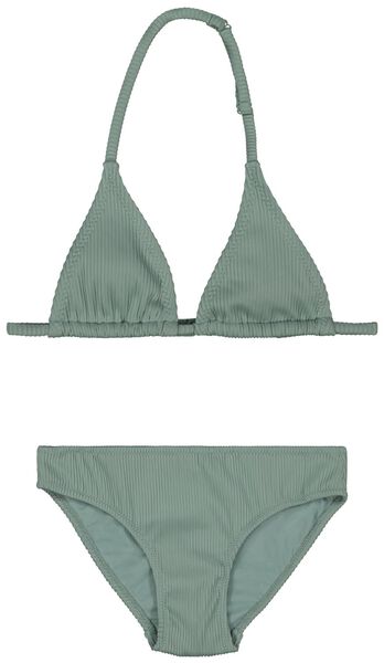 HEMA Kinder Bikini, Gerippt Grün  - Onlineshop Hema