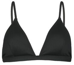 Damen-Bikinioberteil, ohne Bügel, gerippt schwarz schwarz - 1000023335 - HEMA