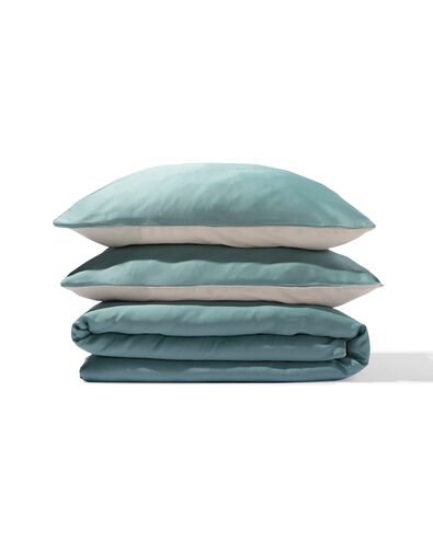 housse de couette 240x200/220 cm coton h&ocirc;tel satin vert - 5750154 - HEMA