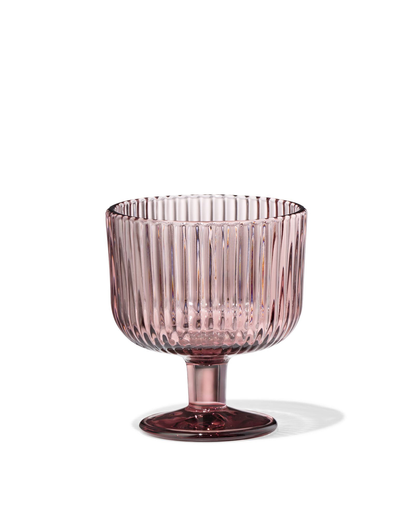 borrelglas 70ml Bergen glas streep reli&euml;f bordeauxrood - 9401174 - HEMA