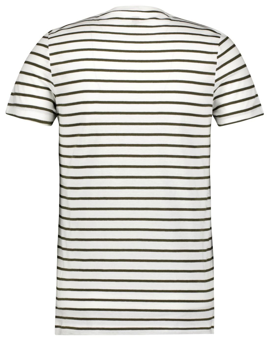 heren t-shirt strepen legergroen - HEMA