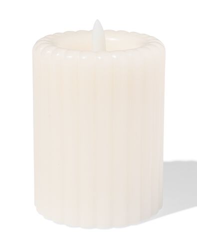 LED-Kerze, 7,5 &times; 10 cm, gerippt, Elfenbein - 13550089 - HEMA