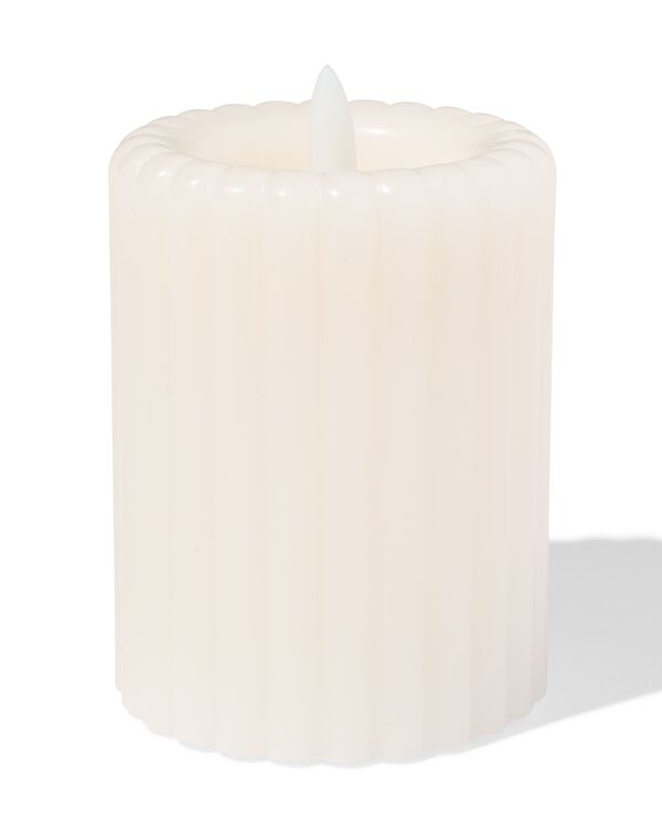 bougie led 7,5x10cm nervur&eacute;e ivoire - 13550089 - HEMA