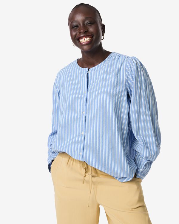 Bluse Sally gestreift blau blau - 36206890BLUE - HEMA