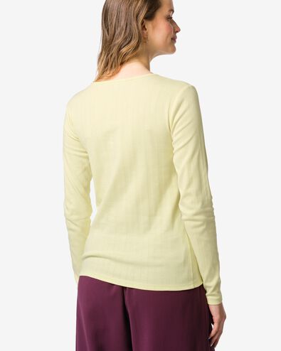 Damen-T-Shirt Colette, Ajourmuster gelb gelb - 36207520YELLOW - HEMA