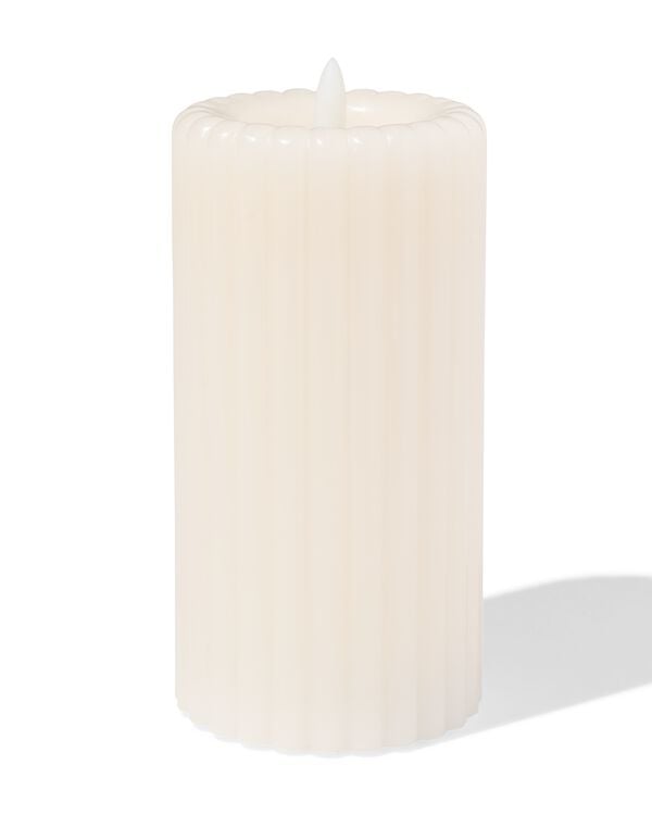 kaars LED ribbel ivoor  - 13550093 - HEMA