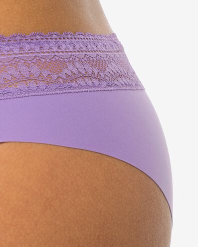 slip br&eacute;silien femme microfibre avec ceinture en dentelle violet clair violet clair - 19641455LIGHTPURPLE - HEMA