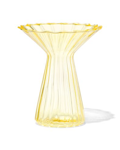 Kragenvase, Glas, Ø 3 x 12.5 cm, gelb - 13323139 - HEMA