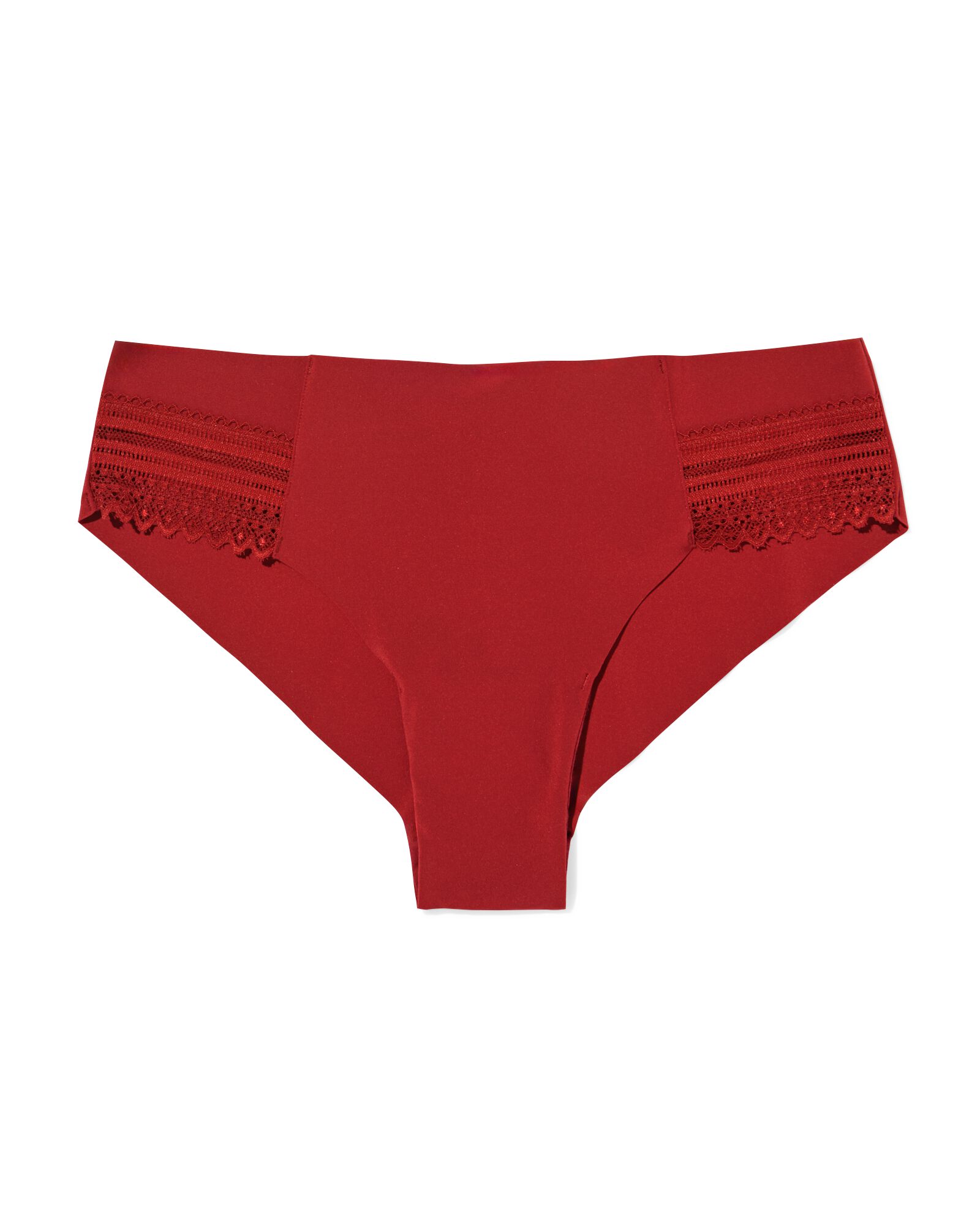 Damen-Brazilian aus Mikrofaser mit Einsatz aus Spitze dunkelrot - 19641435DARKRED - HEMA