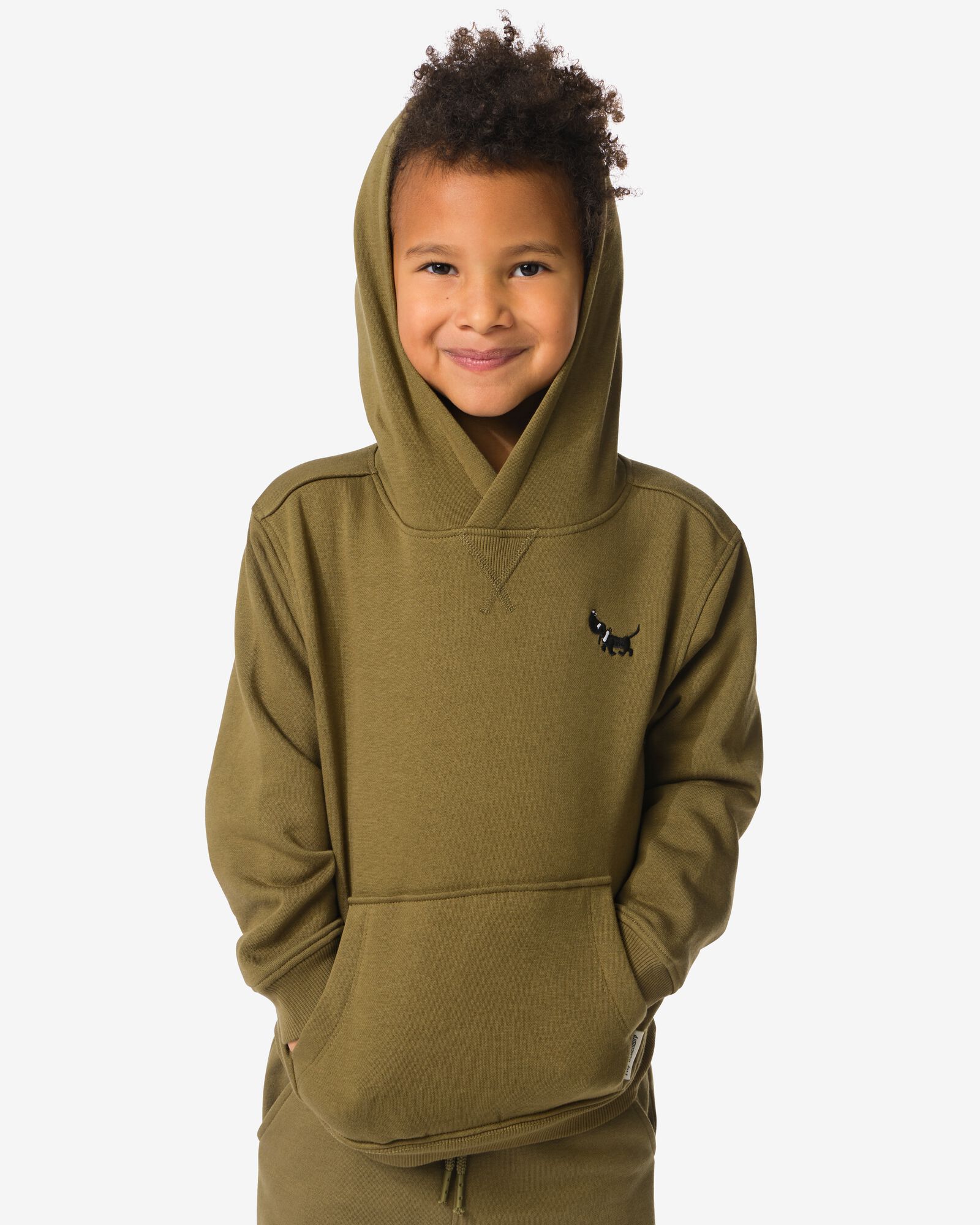 Takkie kinderhoodie sweatstof  olijf - 30712701OLIVE - HEMA