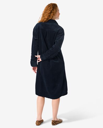 damesjurk Lena corduroy blauw - 36203370BLUE - HEMA