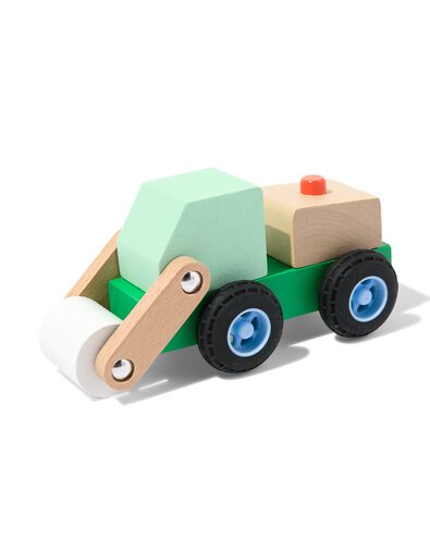 bulldozer 16x8x7,5cm bois - 15100311 - HEMA