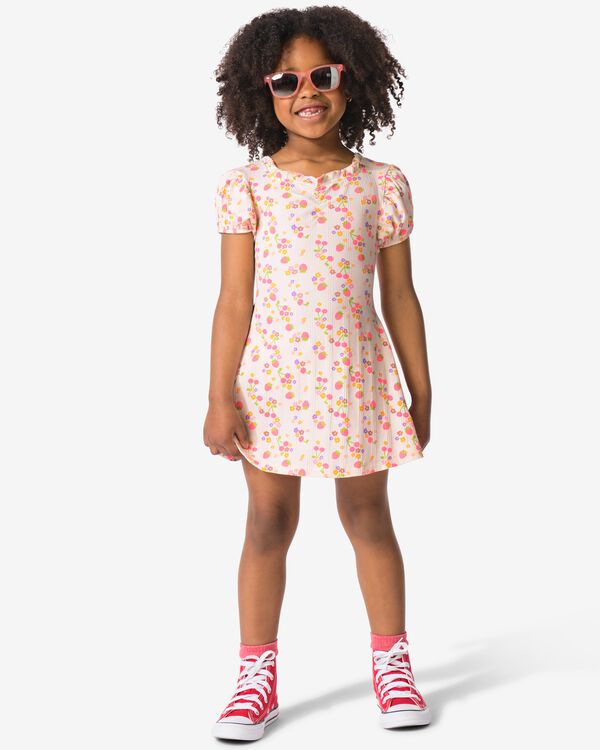 robe enfant trap&egrave;ze c&ocirc;tel&eacute;e &agrave; fraises &eacute;cru &eacute;cru - 30823003ECRU - HEMA