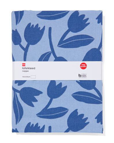 nappe avec tulipes 140x240 coton bleu - 5390017 - HEMA