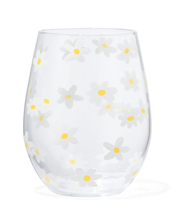 verre 550ml fleurs - 61110062 - HEMA
