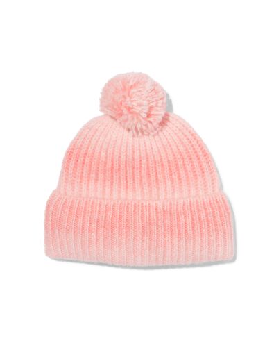 kinder beanie pompon roze roze - 16700255PINK - HEMA