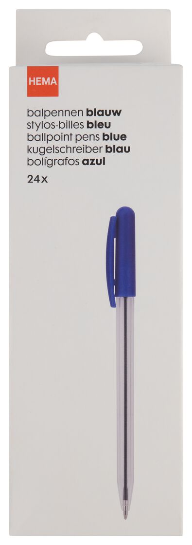 24-er Pack Kugelschreiber –  blaue Tinte - 14455319 - HEMA